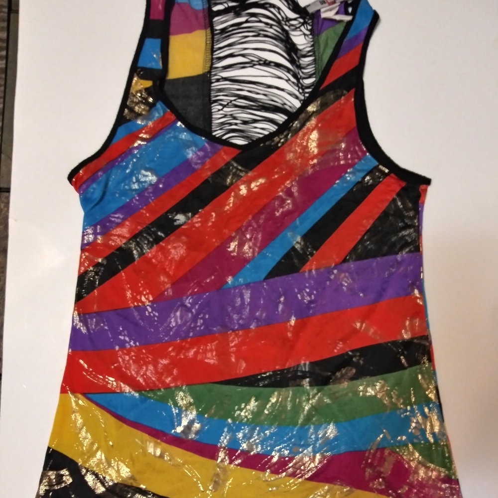 URVANA ladies fancy colorful top sz medium